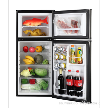 Refrigerador vertical con congelador superior de dos puertas